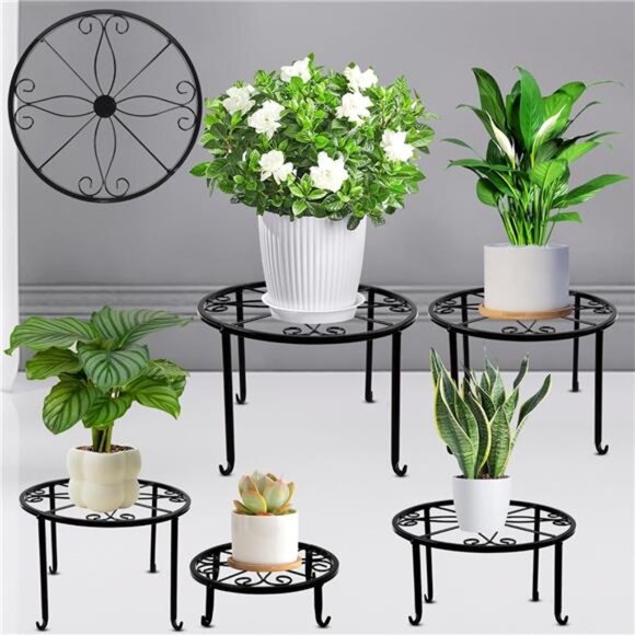 5 Pack Metal Plant Stands for Flower Pot,Heavy Duty Potted Holder,Indoor Outdoor - Picture 1 of 7